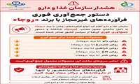 جمع آوری (ریکال)  محصول غیر مجاز و فاقد مجوز معتبر با  برند روجا 